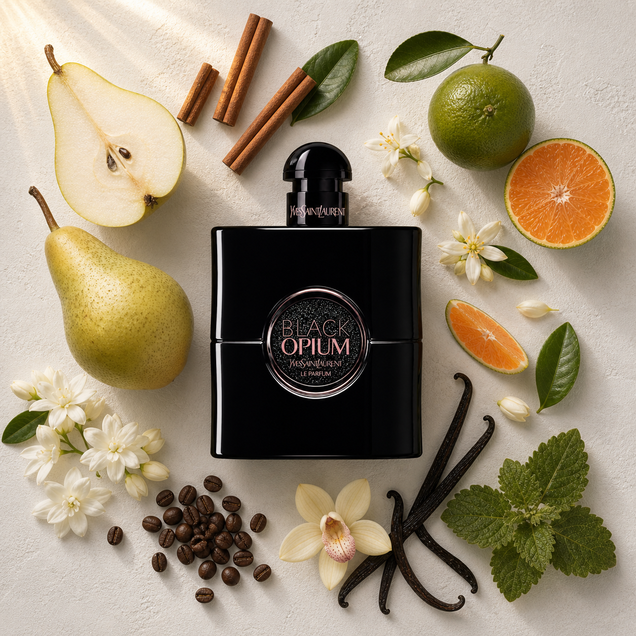 Coffee & Cream black-opium-le-parfum bottle-with-ingredients