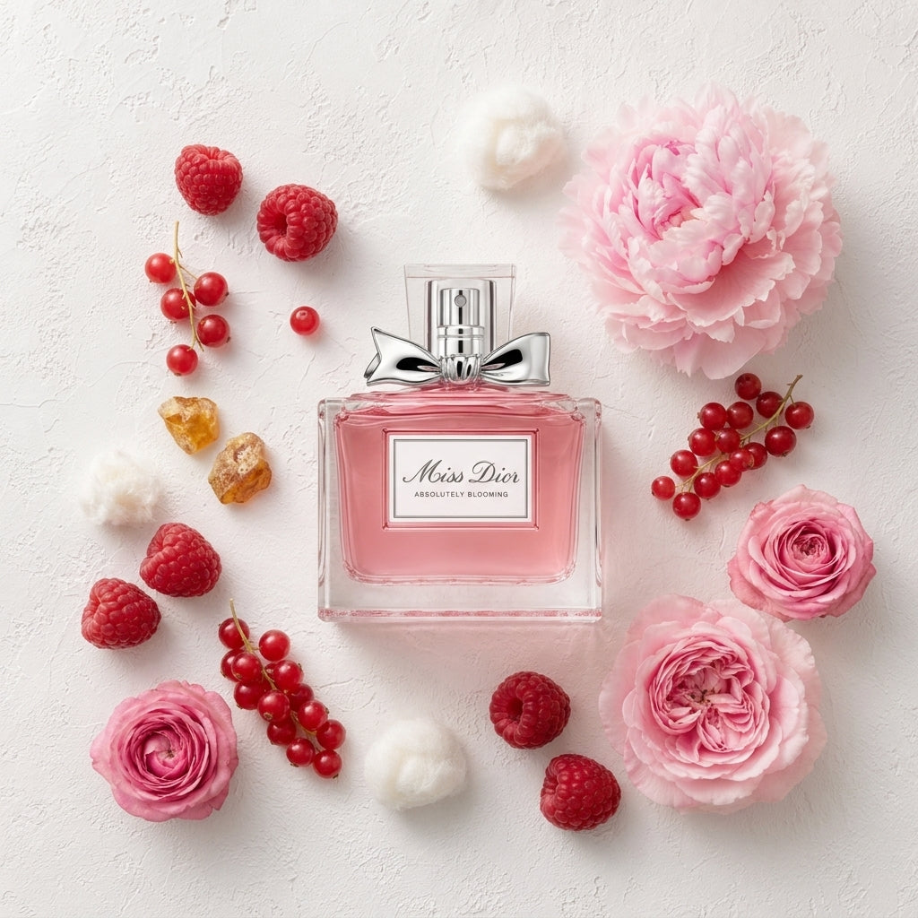 Miss Dior Absolutely Blooming Eau de Parfum bottle-with-ingredients