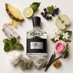 Aventus Eau de Parfum bottle-with-ingredients