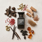 Oud Wood Eau de Parfum bottle-with-ingredients
