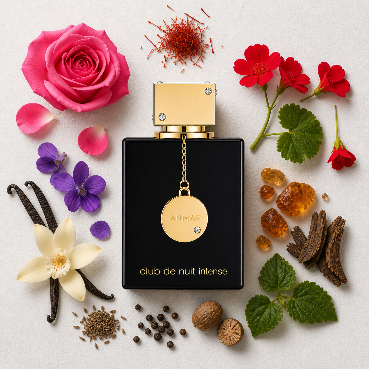 Sweet & Musky club-de-nuit-intense-woman bottle-with-ingredients