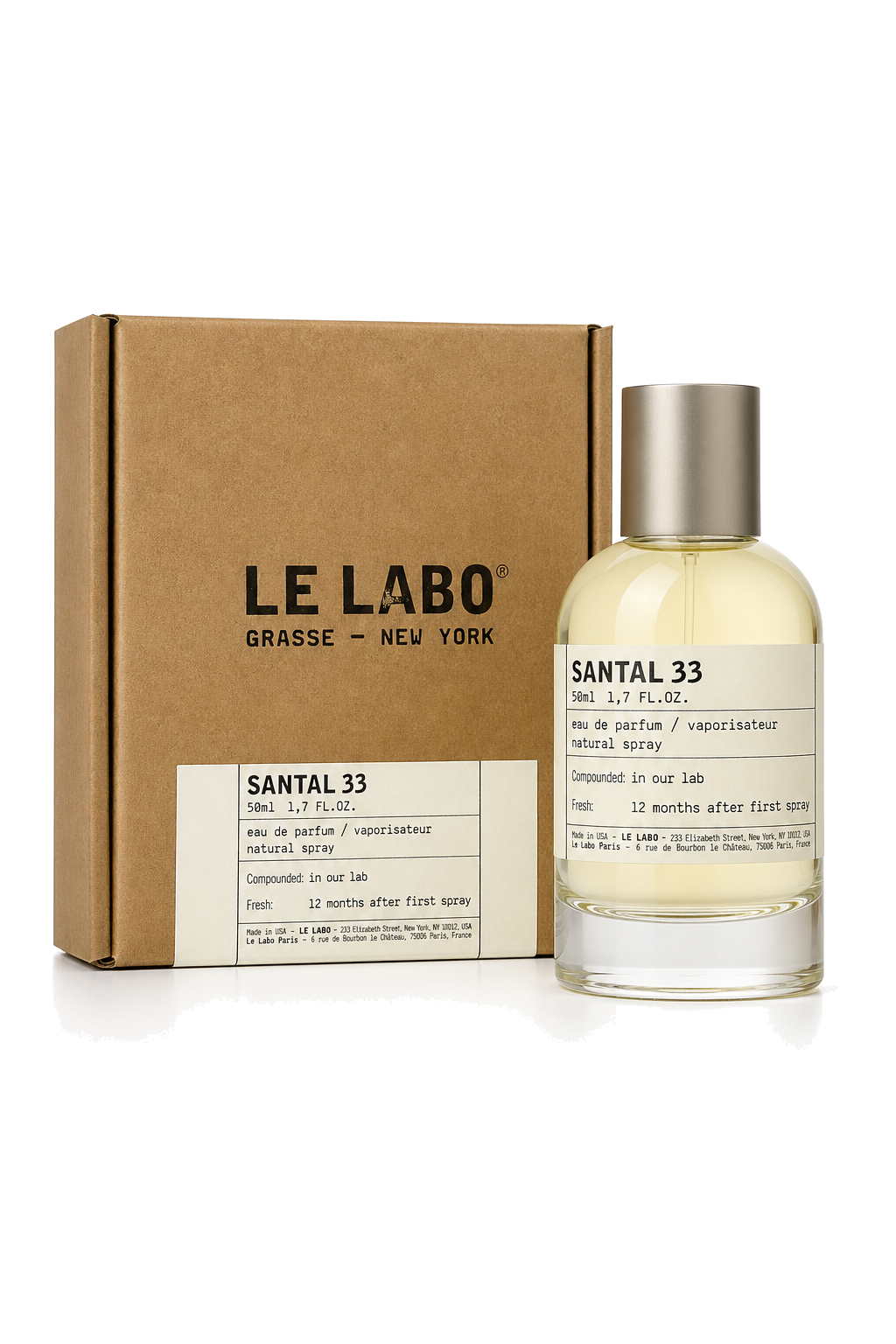 Le Labo Santal 33 Eau de Parfum packaged-bottle-rembg